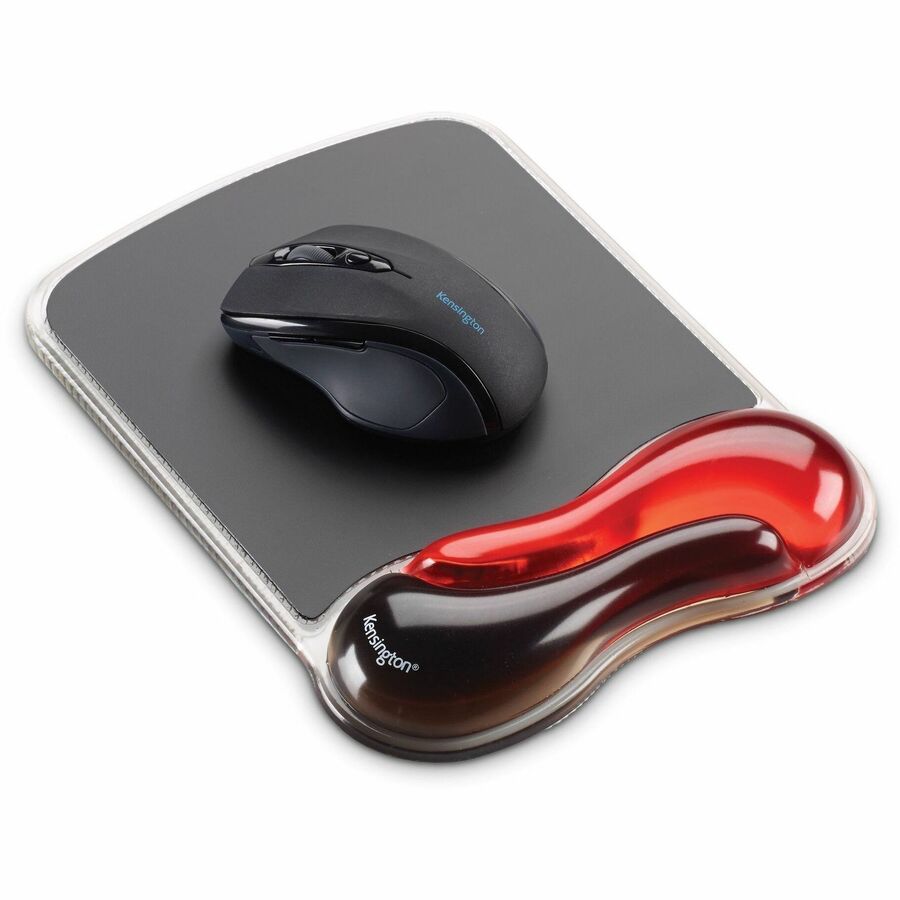 Kensington Duo Gel Mouse Pad Wrist Rest - Red for Ergonomic Support and Style