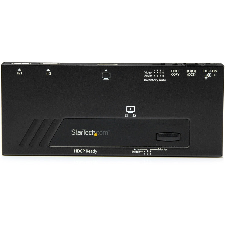 StarTech.com 2-Port HDMI Automatic Video Switch - 4K 2x1 HDMI Switch with Fast Switching, Auto-Sensing, and Serial Control