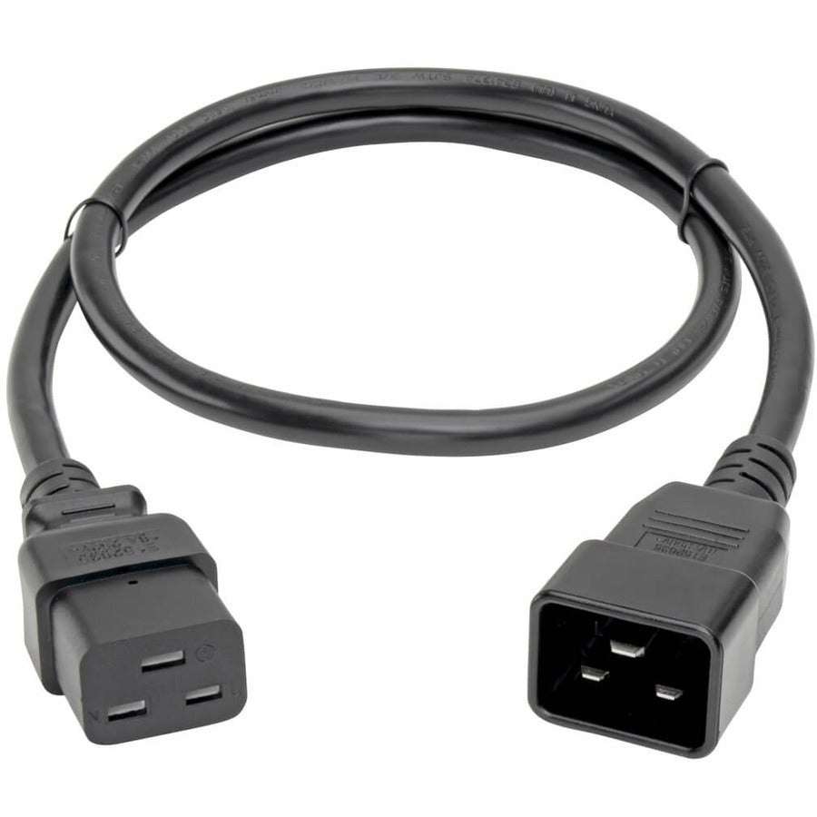 Eaton Tripp Lite Series P036-003-15A Power Extension Cord, C19 to C20, Heavy-Duty 15A 250V, 3 ft Black