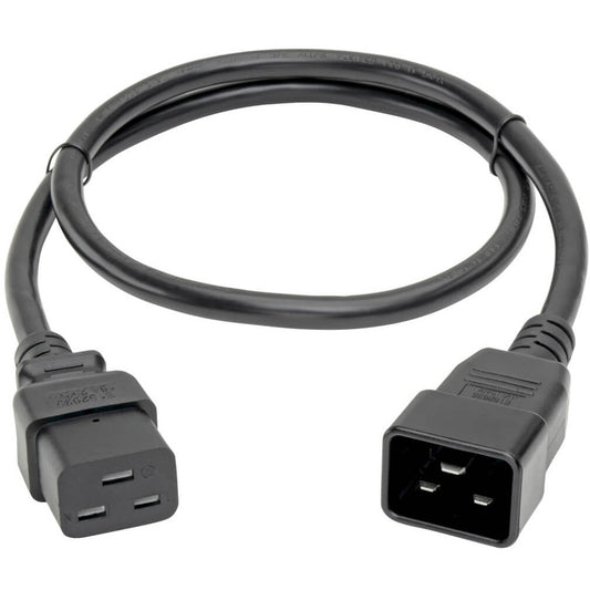 Eaton Tripp Lite Series P036-003-15A Power Extension Cord, C19 to C20, Heavy-Duty 15A 250V, 3 ft Black