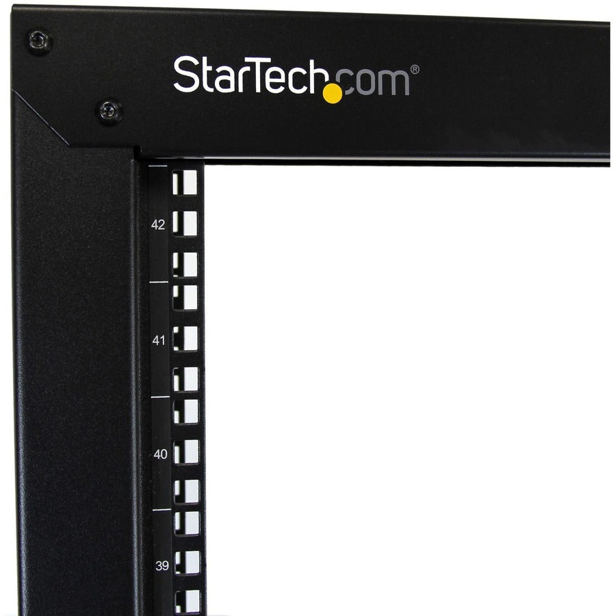 StarTech.com 2-Post 42U Mobile Open Frame Server Rack with Casters - 19 Inch Network Rack for Data, AV, and IT Equipment