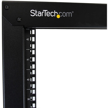 StarTech.com 2-Post 42U Mobile Open Frame Server Rack with Casters - 19 Inch Network Rack for Data, AV, and IT Equipment