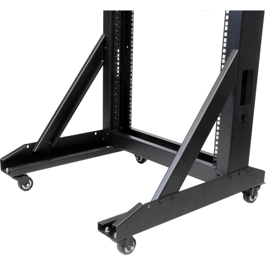 StarTech.com 2-Post 42U Mobile Open Frame Server Rack with Casters - 19 Inch Network Rack for Data, AV, and IT Equipment