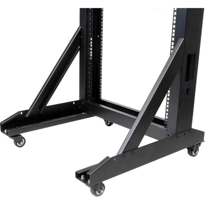 StarTech.com 2-Post 42U Mobile Open Frame Server Rack with Casters - 19 Inch Network Rack for Data, AV, and IT Equipment