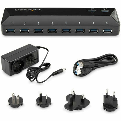 StarTech.com 10-Port USB 3.0 Hub with Charge and Sync Ports - Desktop External USB Hub with Fast-Charging
