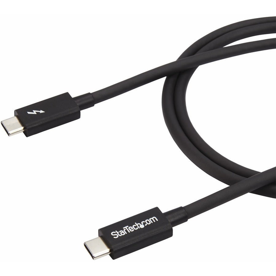 StarTech.com 1m Thunderbolt 3 Cable (TBLT3MM1M) – 20Gbps Data Transfer, 4K Video, 100W Power Delivery, USB-C Compatible