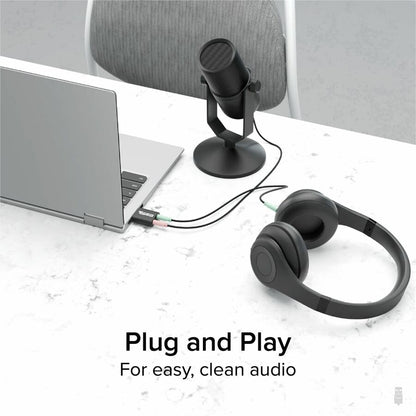 Plugable USB-AUDIO Mini-phone/USB Audio Adapter with 3.5mm Headphone and Microphone Jacks