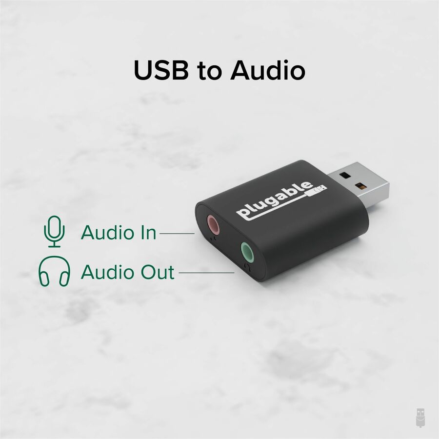 Plugable USB-AUDIO Mini-phone/USB Audio Adapter with 3.5mm Headphone and Microphone Jacks