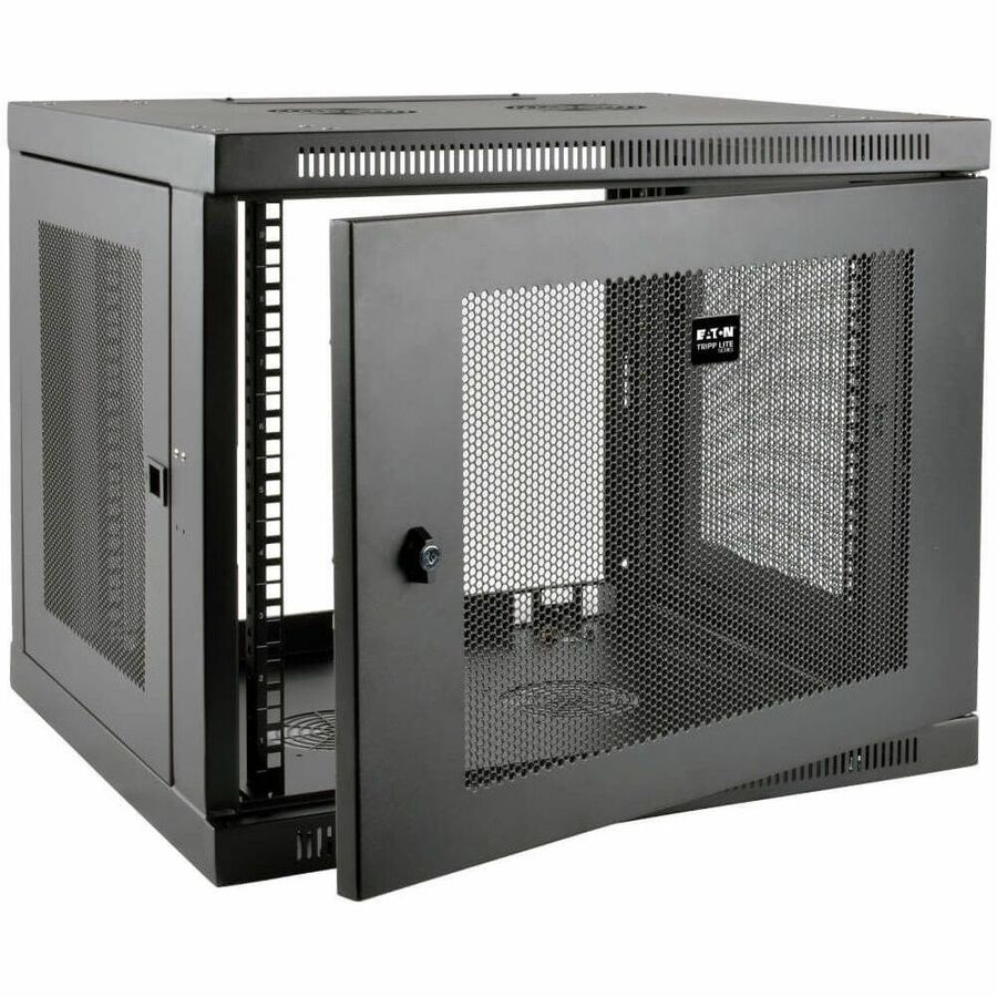 Eaton Tripp Lite Series SmartRack 9U Low-Profile Wall-Mount Rack Enclosure Cabinet with Locking Steel Design
