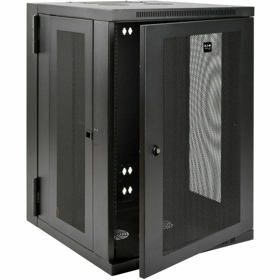 Eaton Tripp Lite Series SmartRack 18U Wall-Mount Enclosure with Hinged Back and Ventilated Steel Design