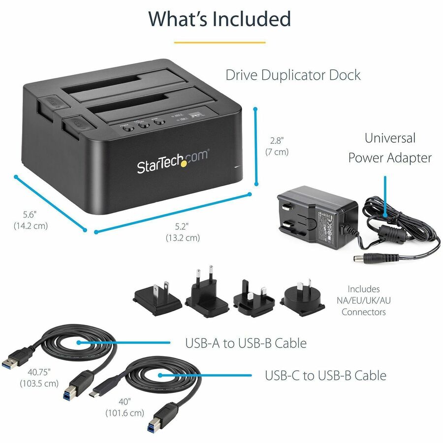 StarTech.com SDOCK2U313R External Dual Bay SATA Drive Duplicator and Docking Station with USB 3.2 Gen 2 Support