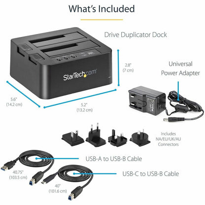 StarTech.com SDOCK2U313R External Dual Bay SATA Drive Duplicator and Docking Station with USB 3.2 Gen 2 Support