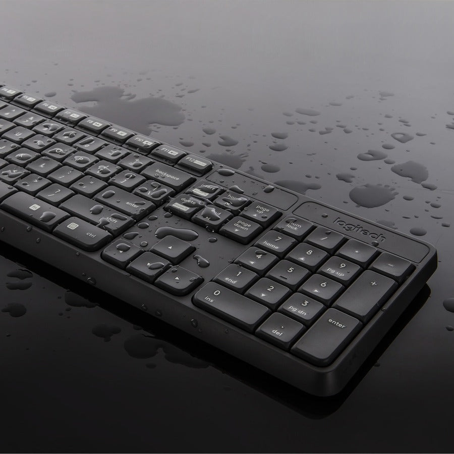 Logitech MK235 Wireless Keyboard and Mouse Combo - Full-Size, Ambidextrous, Black