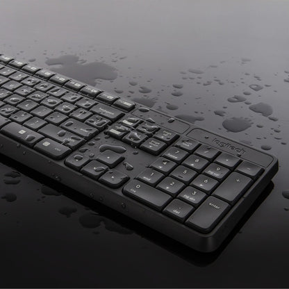 Logitech MK235 Wireless Keyboard and Mouse Combo - Full-Size, Ambidextrous, Black