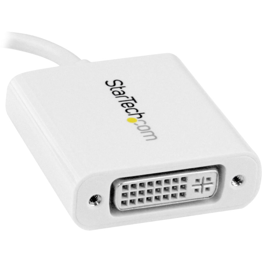 StarTech.com USB-C to DVI Adapter - White - Thunderbolt 3 Compatible - Supports 1920x1200 Resolution - Part Number CDP2DVIW