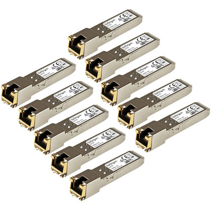 StarTech.com Cisco GLC-T Compatible 10-Pack SFP Modules - 1000Base-T Gigabit Ethernet Transceivers with RJ45 Connectors