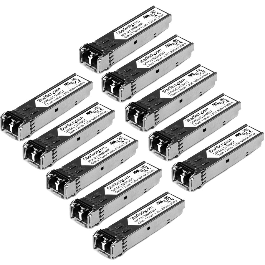 StarTech.com Cisco GLC-SX-MM Compatible SFP Module 10 Pack - 1000BASE-SX, 1GbE Multi-Mode Fiber Transceiver