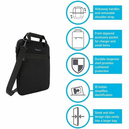 Targus TSS913 14-Inch Vertical Slipcase with Hideaway Handles for Microsoft Surface Book and Chromebooks - Black