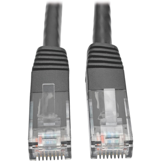 Eaton Tripp Lite Series Cat6 Gigabit Molded Patch Cable, 15 ft, Black - RJ45 Male to Male Ethernet Cable for High-Speed Network Applications