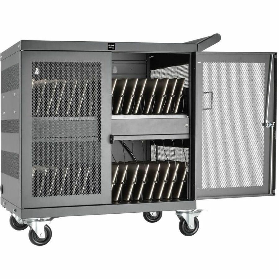 Eaton Tripp Lite Series CSC32USB 32-Device USB Charging Cart with Locking Steel Cabinet