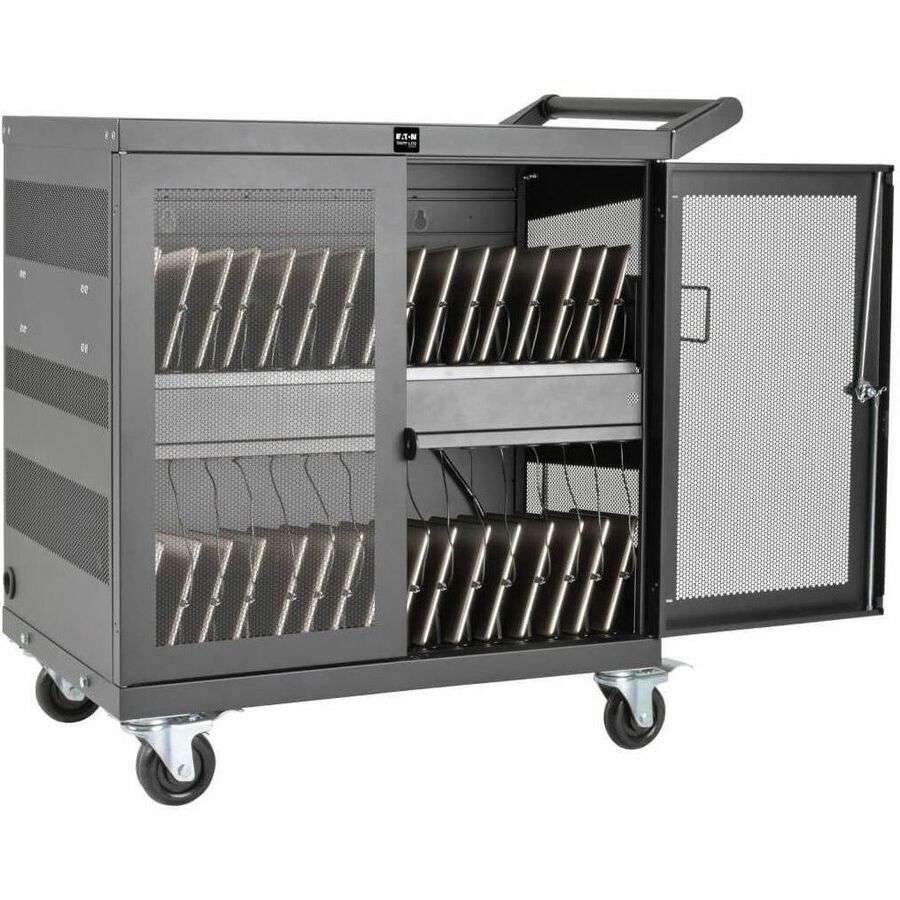 Eaton Tripp Lite Series CSC32USB 32-Device USB Charging Cart with Locking Steel Cabinet