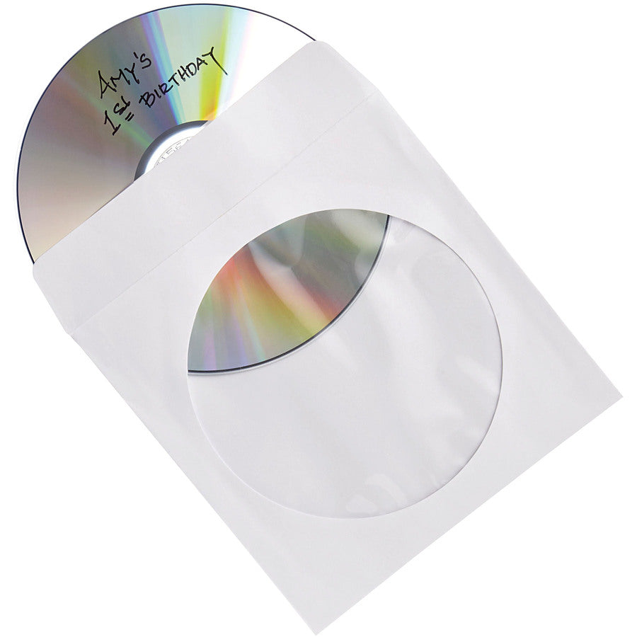 Verbatim CD/DVD Paper Sleeves with Clear Window - 100 Pack