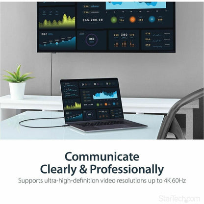 StarTech.com 3ft USB-C to DisplayPort 1.2 Cable - 4K 60Hz UHD Video Adapter for Thunderbolt 3 & USB Type-C Devices