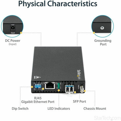 StarTech.com Gigabit Ethernet Copper-to-Fiber Media Converter - SM LC - 20 km