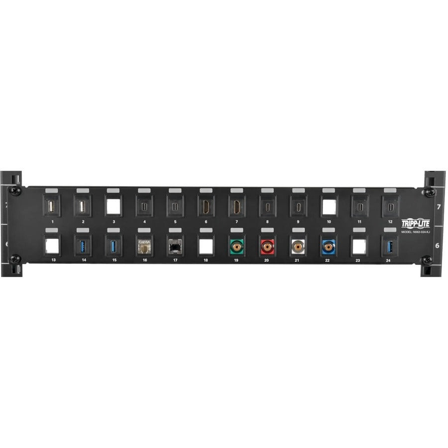Eaton Tripp Lite Series 24-Port 2U Rack-Mount Unshielded Blank Keystone Patch Panel N062-024-KJ