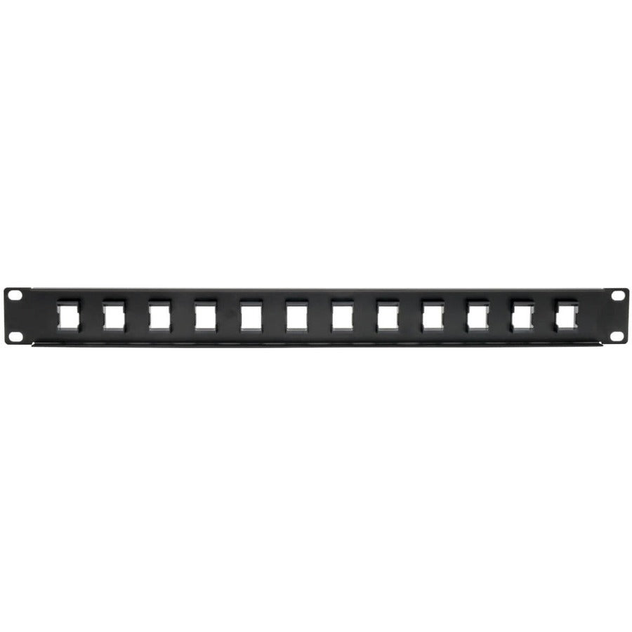 Eaton Tripp Lite Series 12-Port 1U Rack-Mount Unshielded Blank Keystone Patch Panel N062-012-KJ for Ethernet, HDMI, USB, Voice Applications