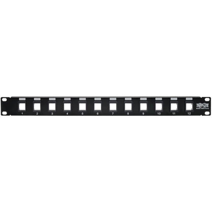 Eaton Tripp Lite Series 12-Port 1U Rack-Mount Unshielded Blank Keystone Patch Panel N062-012-KJ for Ethernet, HDMI, USB, Voice Applications