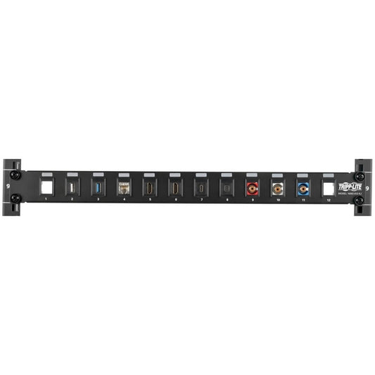 Eaton Tripp Lite Series 12-Port 1U Rack-Mount Unshielded Blank Keystone Patch Panel N062-012-KJ for Ethernet, HDMI, USB, Voice Applications