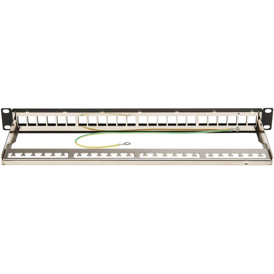 Eaton Tripp Lite Series 24-Port 1U Rack-Mount Shielded Blank Keystone/Multimedia Patch Panel (Part N062-024-KJ-SH)