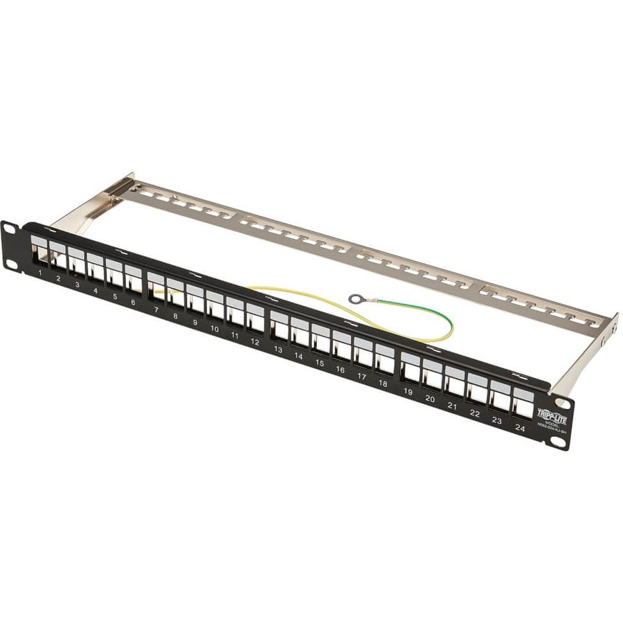 Eaton Tripp Lite Series 24-Port 1U Rack-Mount Shielded Blank Keystone/Multimedia Patch Panel (Part N062-024-KJ-SH)