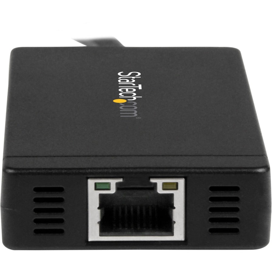 StarTech.com HB30C3A1GE 3-Port USB 3.0 Hub with Gigabit Ethernet for USB-C Laptops