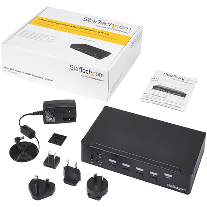 StarTech.com 4-Port HDMI KVM Switch with USB 3.0 Hub and 1080p Support