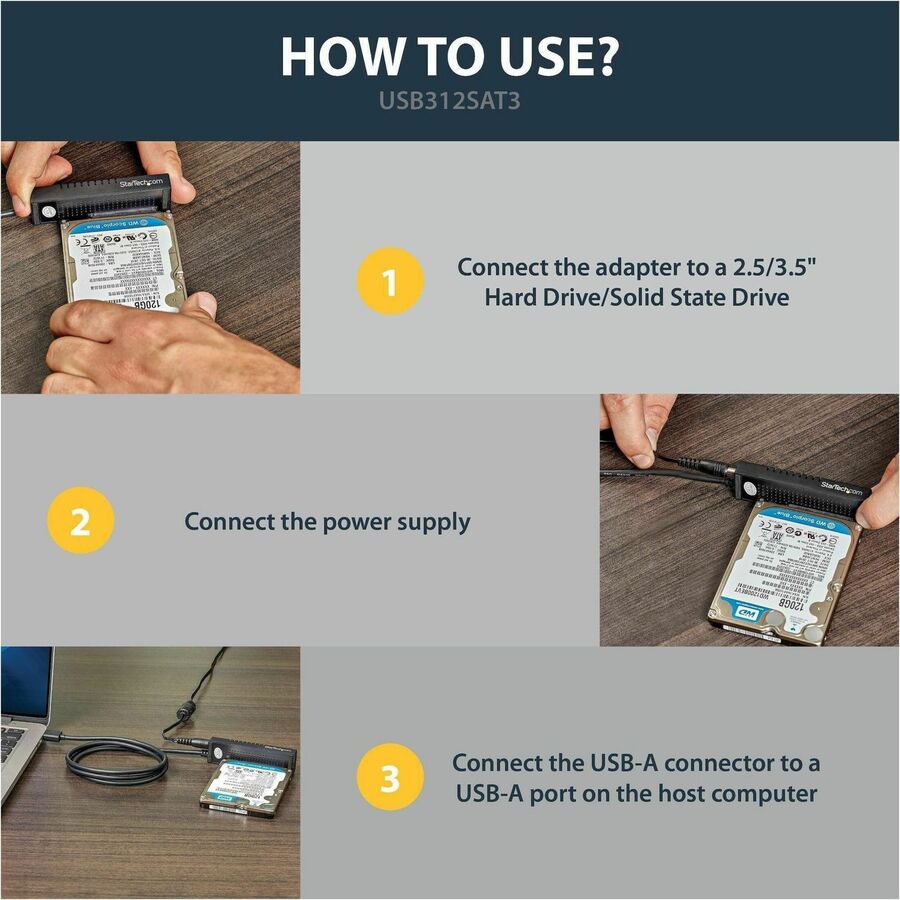 StarTech.com USB 3.1 SATA to USB Adapter Cable for 2.5