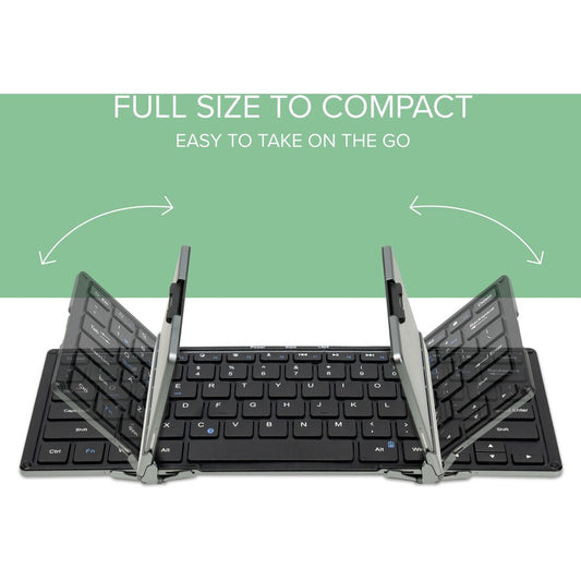 Plugable BT-KEY3XL Folding Bluetooth Keyboard with Case and Stand for Tablets and Smartphones