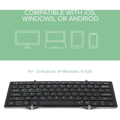 Plugable BT-KEY3XL Folding Bluetooth Keyboard with Case and Stand for Tablets and Smartphones
