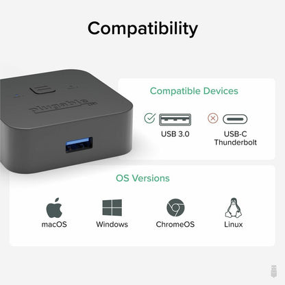 Plugable USB 3.0 Sharing Switch (USB3-SWITCH2) for Dual-Computer Device Control
