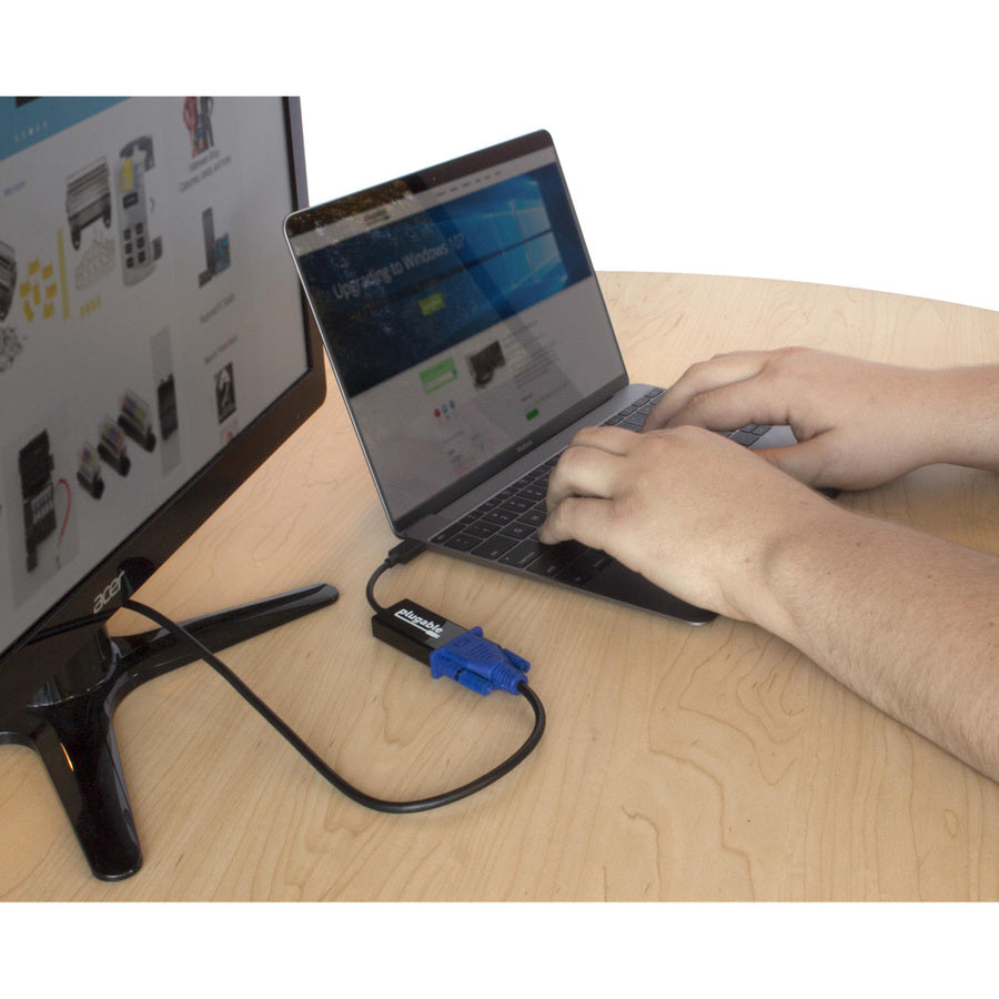 Plugable USB-C to VGA Adapter USBC-VGA for Windows, Mac, Linux – Supports Up to 1920x1200 Resolution