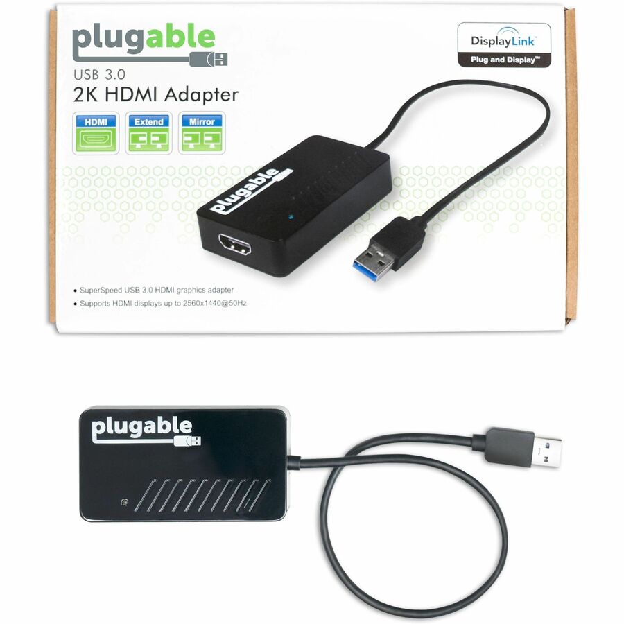 Plugable USB 3.0 to HDMI Video Graphics Adapter with Audio – Supports Dual Monitors up to 2560x1440