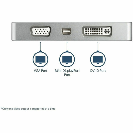 StarTech.com USB-C Multiport Video Adapter 4K/1080p - Aluminum USB Type-C to HDMI, VGA, DVI & Mini DisplayPort