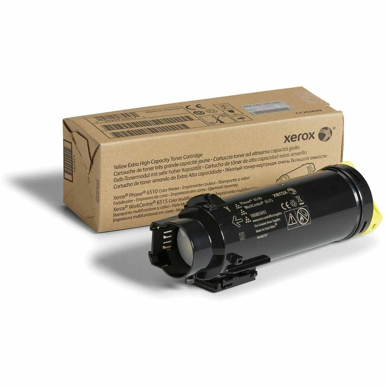 Xerox Genuine Phaser 6510 and WorkCentre 6515 Yellow Extra High Capacity Toner Cartridge (106R03692)