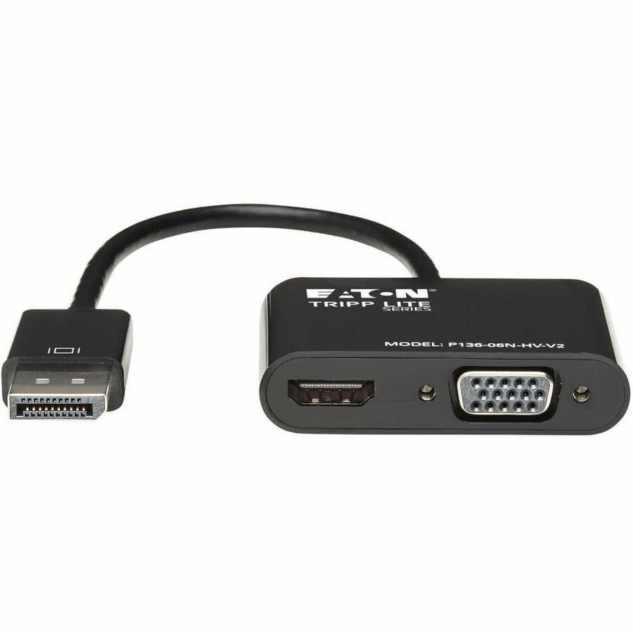 Eaton Tripp Lite Series DisplayPort 1.2 to VGA/HDMI All-in-One Converter Adapter (Part #P136-06N-HV-V2)