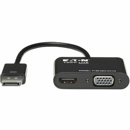Eaton Tripp Lite Series DisplayPort 1.2 to VGA/HDMI All-in-One Converter Adapter (Part #P136-06N-HV-V2)