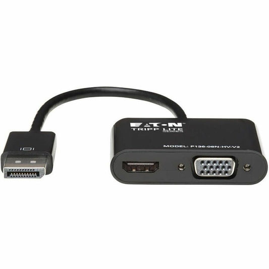 Eaton Tripp Lite Series DisplayPort 1.2 to VGA/HDMI All-in-One Converter Adapter (Part #P136-06N-HV-V2)