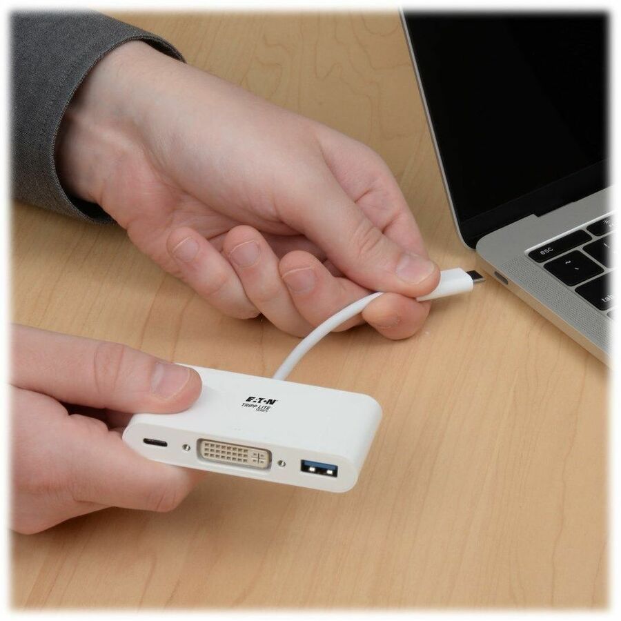 Eaton Tripp Lite Series U444-06N-DU-C USB-C to DVI Adapter with USB 3.1 and Power Delivery