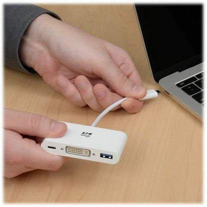 Eaton Tripp Lite Series U444-06N-DU-C USB-C to DVI Adapter with USB 3.1 and Power Delivery