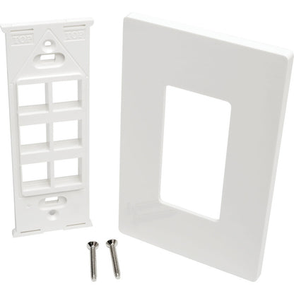 Eaton Tripp Lite Series 6-Port Single-Gang Universal Keystone Wallplate, White